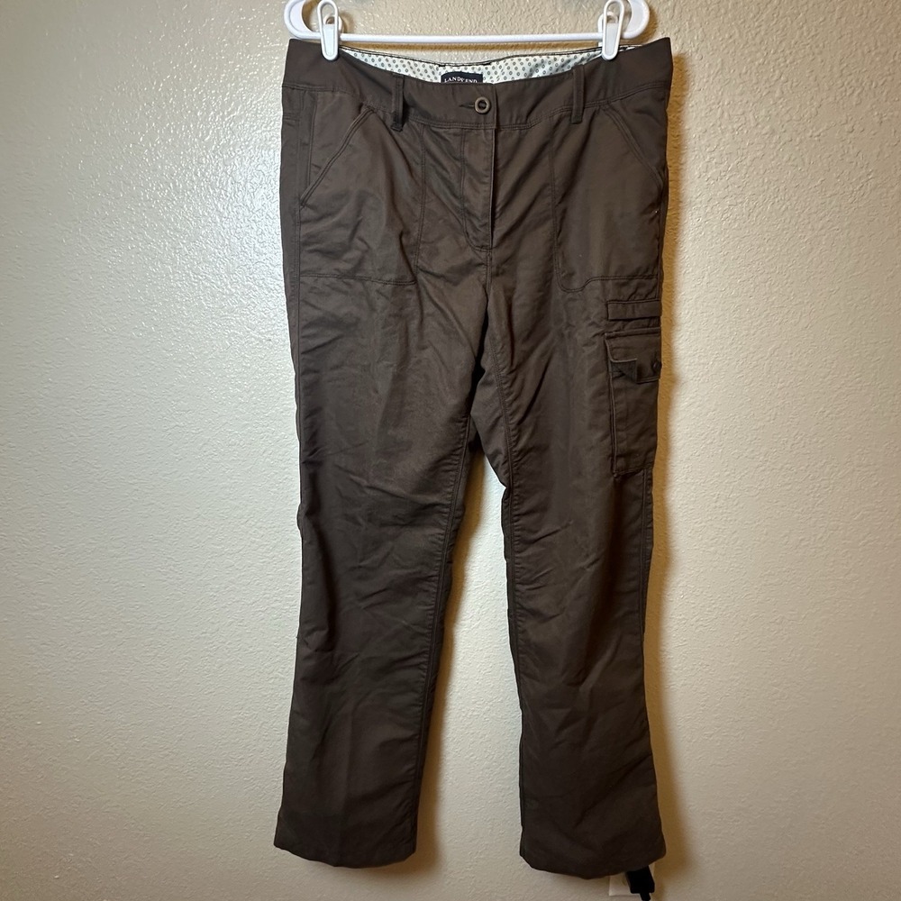 Woman's Lands End Lined Winter Straight Leg Jeans Cargo Pocket Sz 12 Inseam 31.5